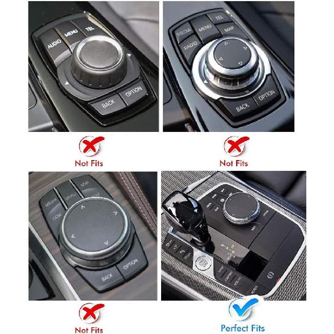 Car Center Console Idrive Multimedia Controller Knob Sticker for BMW Button Trim Emblem Car Interior Accessories (Large 48mm)