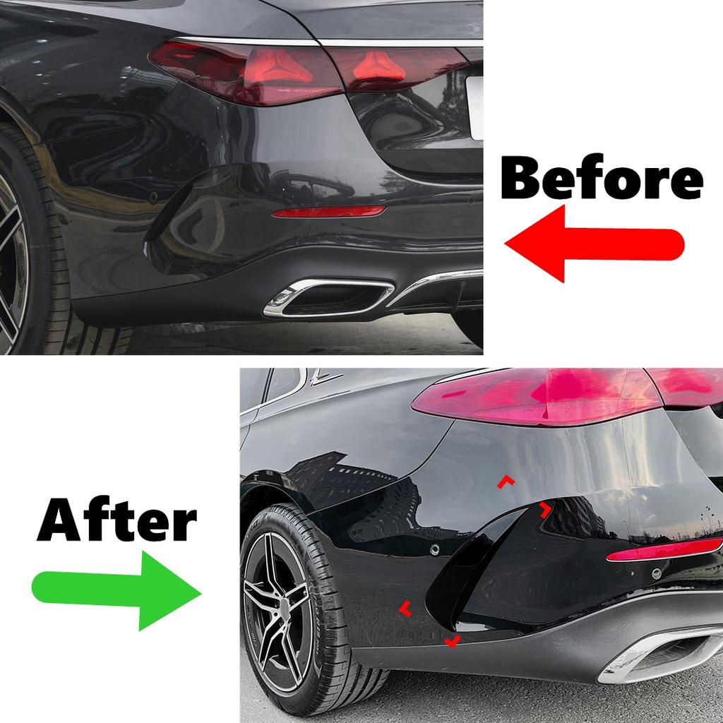 For Mercedes-Benz E-Class W214 E260 E300 AMG 2024+ Rear Bumper Splitter Lip Body Kit Spoiler Air Vent Cover Canard Sticker