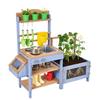 VEVOR Mud Kitchen, Outdoor Mud Kitchen for Kids, Wood Outdoor Play Kitchens with Planting Box, Critter Catcher Container, Tank, Sink