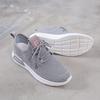 2026 Spring/Summer Women's Knit Casual Solid Color Lightweight Lace-up Flat Shoes - Trendy and Fashionable Sports Style