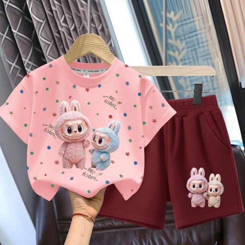 Cute Cartoon Set for Summer Children's Fashion Two-piece Set