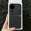 Premium Executive Leather Case for Vivo V40 Pro Large Window Lens Protector Cover