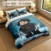 3Pcs Bedding Set Custom Name Text, 1 Sheet 2 Pillowcases Home Bed DecorEdward Scissorhands