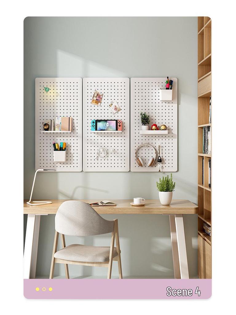 Esports Gaming Desk with Pegboard Wall Organizer and Equipment Rack