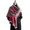 New Splicing Camellia Shawl Winter Cashmere Thickened Scarf with Double-sided Thermal Scarf