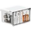 Under Sink Drawer Organizer, Clear ABS+PET Cosmetic Storage Box for Bathroom, Lipstick Cotton Pad Holder, Small Medium Large