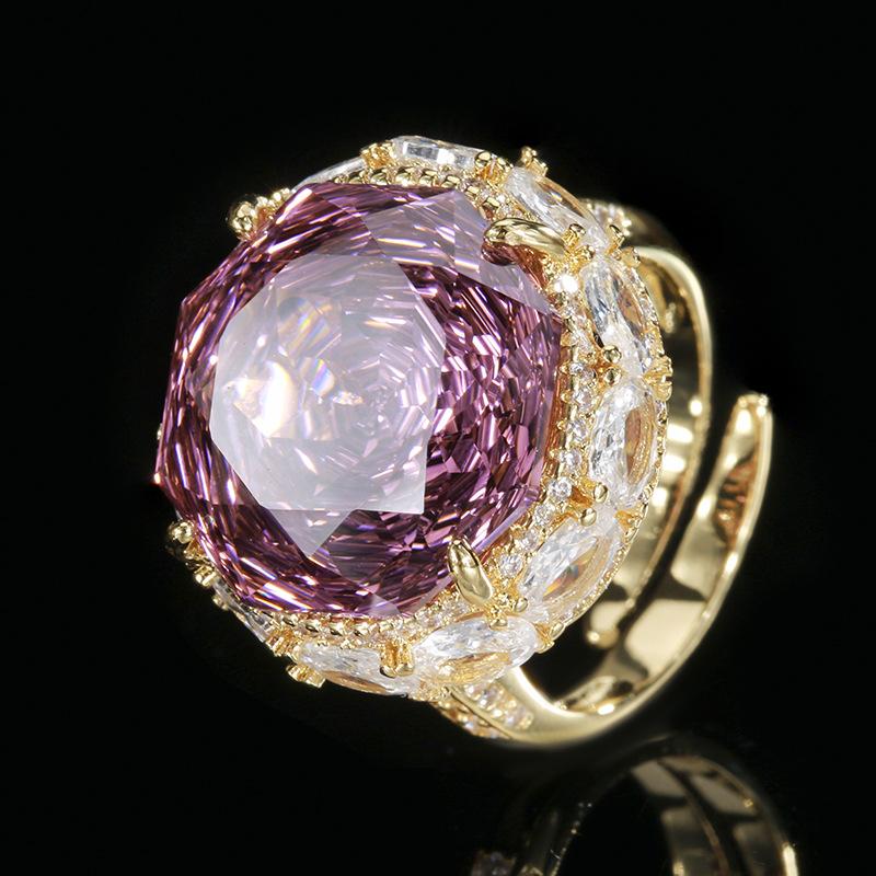 Popular Jewelry Copper Bottom Gold-Plated Rose Cut Temperament Light Luxury Gold Suit Women 18-16M