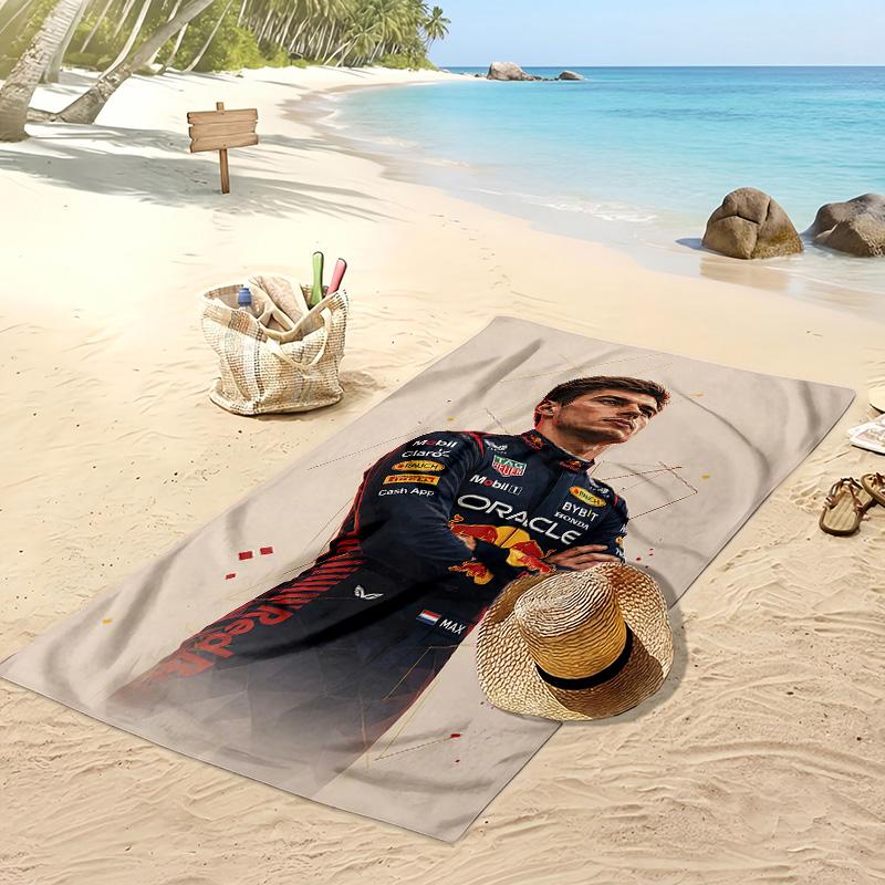 Asciugamano da Spiaggia Max Verstappen Stampa Morbido Portatile Asciugatura Rapida?Asciugamano Asciutto Per Piscina Vacanza Estiva Sport all'Aperto