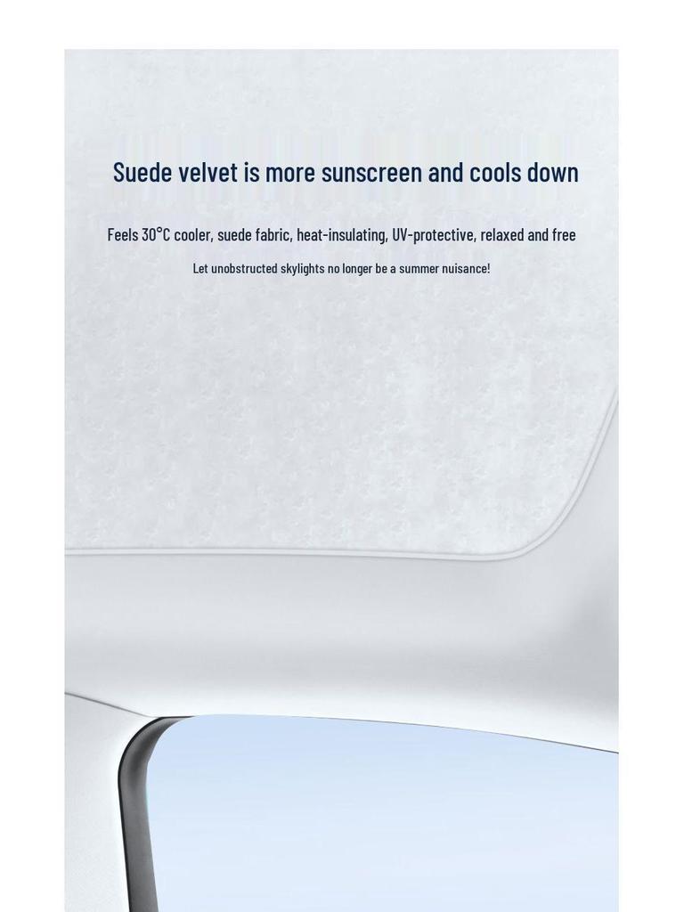 Model Y/3 Suede Sunroof Shade: Tesla Sun Protection & Heat Insulation