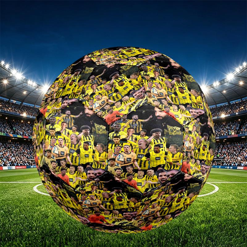 Borussia Dortmund Print Maat 5 Voetbal, PU Slijtvast Voetbal voor Wedstrijdtraining en Dagelijkse Oefening, Verjaardagscadeau voor Voetbalfans