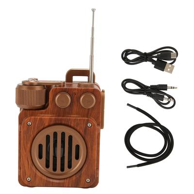 Retro Bluetooth Speaker Radio Wood Grain HiFi Lossless Sound Supports U Disk Memory Card Bluetooth