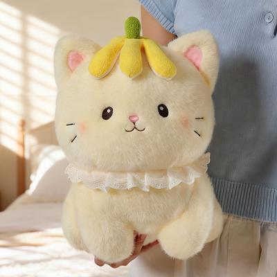 4 Sizes Banana Cat Plush Toys Stuffed Sitting Pose Cat Doll Big Size Soft Animal Throw Pillow Kawaii Home Decor Cute Gift