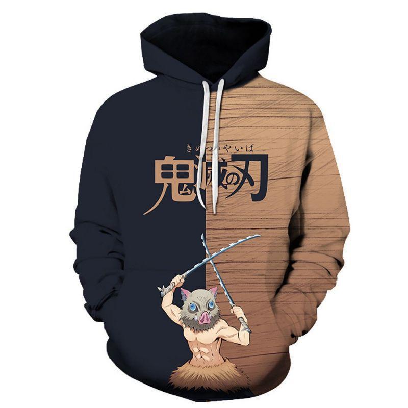Unisex Anime-Inspired 3D Digital Print Hooded Sweatshirt Loose Fit Casual Streetwear