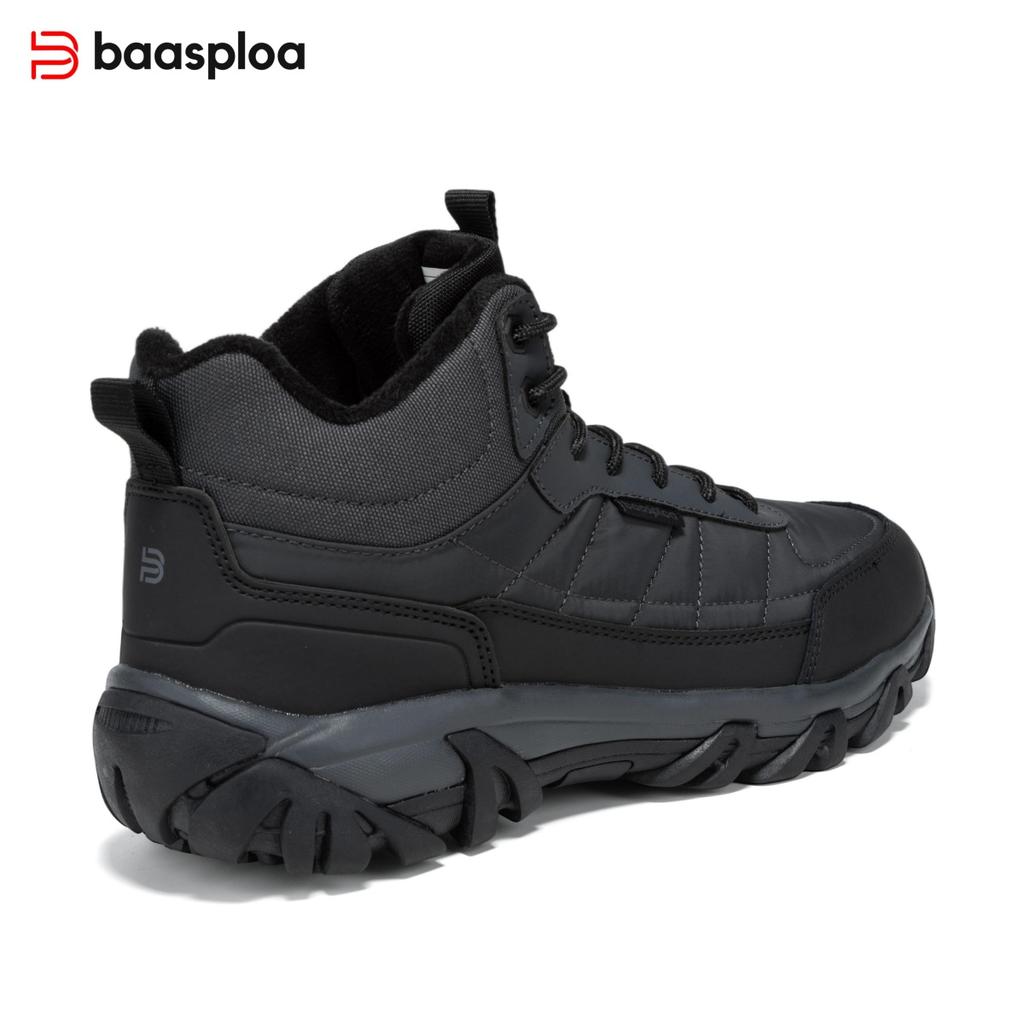 Baasploa Men's Autumn/Winter Outdoor Mountaineering Shoes and Boots Anti slip, Warm and Comfortable, Autumn/Winter Men's Shoes Promotion