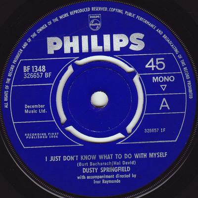 7-tums Skiva DUSTY SPRINGFIELD - I Just Don't Know What To Do With M BF1348 Philips 1964 UK Pop Begagnad
