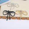 Vintage Rhinestone Bow Hairpins Shiny Bowknot Side Clip Trendy Tassel Spring Clip  Wedding