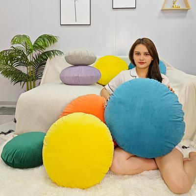 Round Pillow Cover 16/20/24 Inch Throw Pillow Case Decorative Cushion Cover with Invisible Zipper for Home Sofa Couch Bedroom Decor