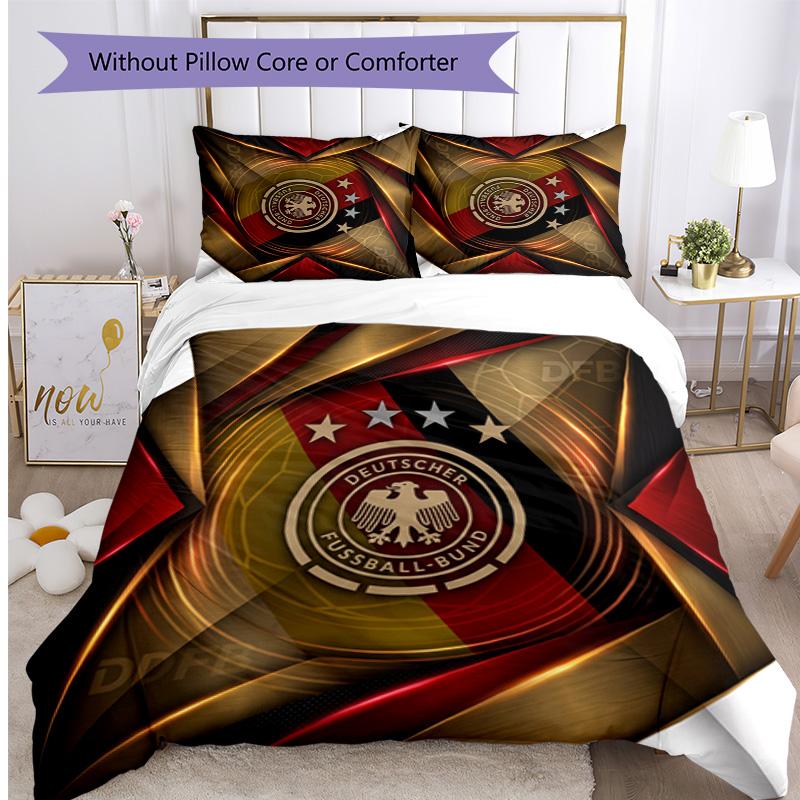 Germany Football Printed Bedding 3 Piece Set Cozy Breathable Bed Cover Set As Housewarming Holiday Gift