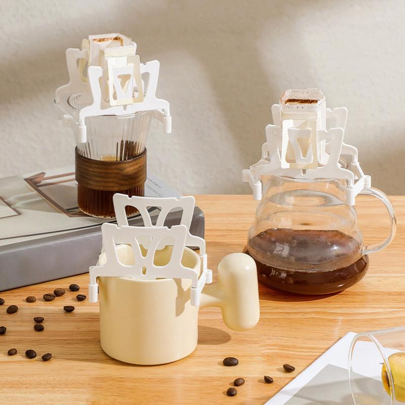 Tea Filters Dripper Baskets Portable Disposable Ears Drip Bags Holder Reusable Coffee Filter Bag Support Rack for Easy Pour Over