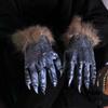 Halloween Werewolf Gloves Ghost Festival Terror Wolf Claw Set Beast Gloves Black Wolf Terror Women's White Ghost Gloves