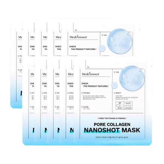 MediAnswer Kollagen Nanoshot Maske (Beruhigend / Porenverfeinernd / Vita / Echter Haut-Fit) (10 Optionen)