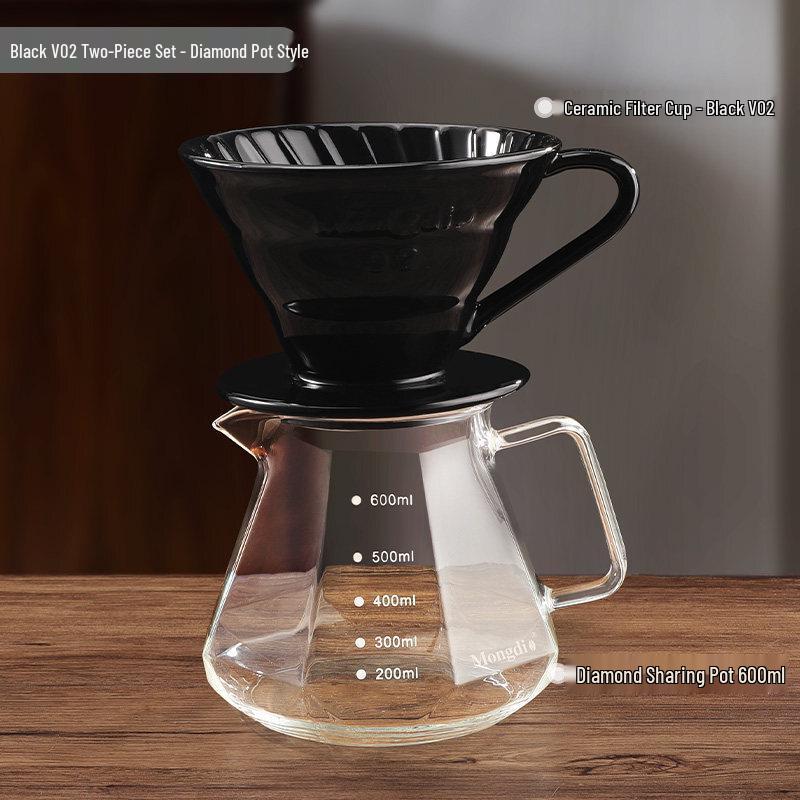 Qiwei V60 Ceramic Pour-Over Coffee Filter Set