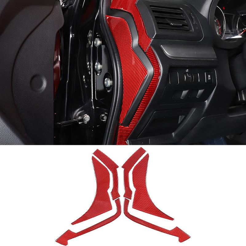 For Subaru Forester 2013-2018 Red Soft Carbon Fiber Interior Kit Dashboard Console Gear Shift Panel Decoration Trim Stickers