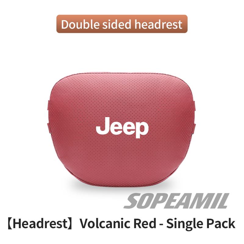 Car Suede Leather Headrest Seat Waist Cushion Pillow Jeep Patriot Commander Renegade Compass Grand Cherokee Wrangler Gladiator QW1