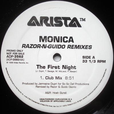 12inch Record MONICA - The First Night (Razor-N-Guido Remi ADP3562 Arista 1998 US Dance & Electronica Used
