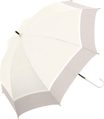 Guarda-sol Longo Adequado para Sol e UV Areia Pálida UPF Calor e Luz 55cm [Nakatani] Guarda-chuva Feminino, Aberto Manualmente, Chuva, Proteção, Tricolor, Bege,