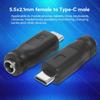 Professioneller DC5.5x2.1mm Netzteil, Buchse auf Stecker Konverter Adapter DC5521 auf Mini-USB/Micro-USB/Typ-C Stecker