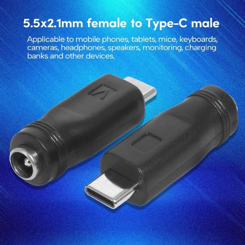 Professioneller DC5.5x2.1mm Netzteil, Buchse auf Stecker Konverter Adapter DC5521 auf Mini-USB/Micro-USB/Typ-C Stecker