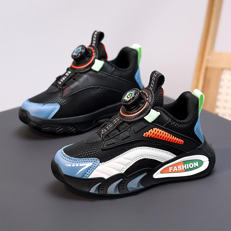 Boys' Fleece-Lined Waterproof Winter Sports Shoes - New 2025 Style, Lightweight, Non-Slip, Leather Running Shoes