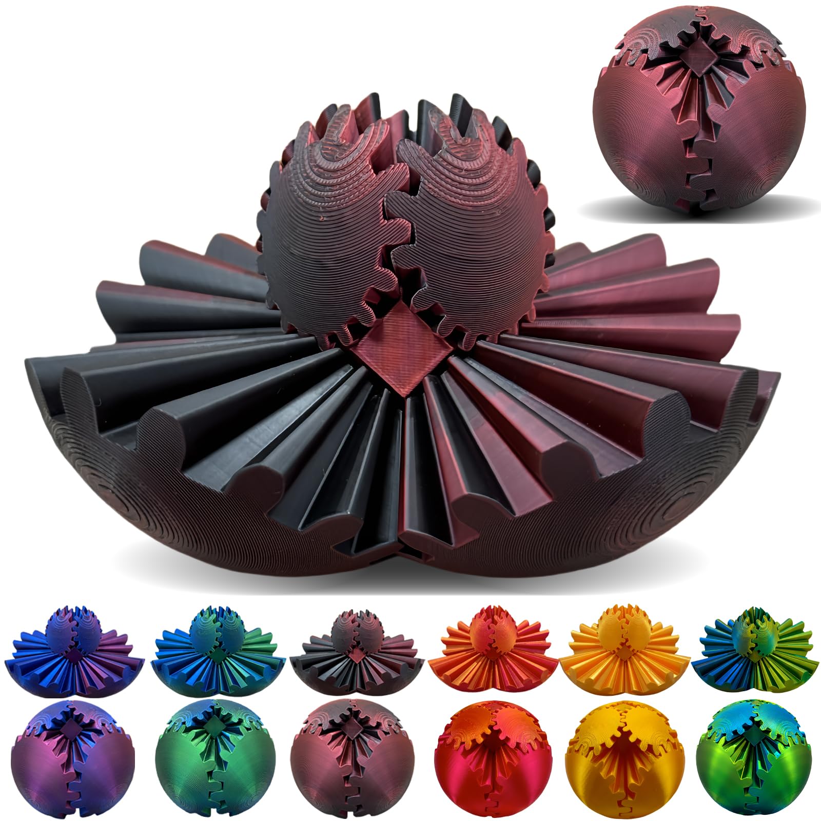 

1 шт. 3D-печатная игрушка-шар с шестернями, вращающийся мяч или куб, игрушка-шар с шестернями, игрушка-шестерня для снятия стресса и беспокойства, сфера-шестерня 6CM