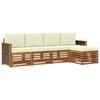 Outdoor Sofa Set with Cushions 5 Pcs Natural and Cream