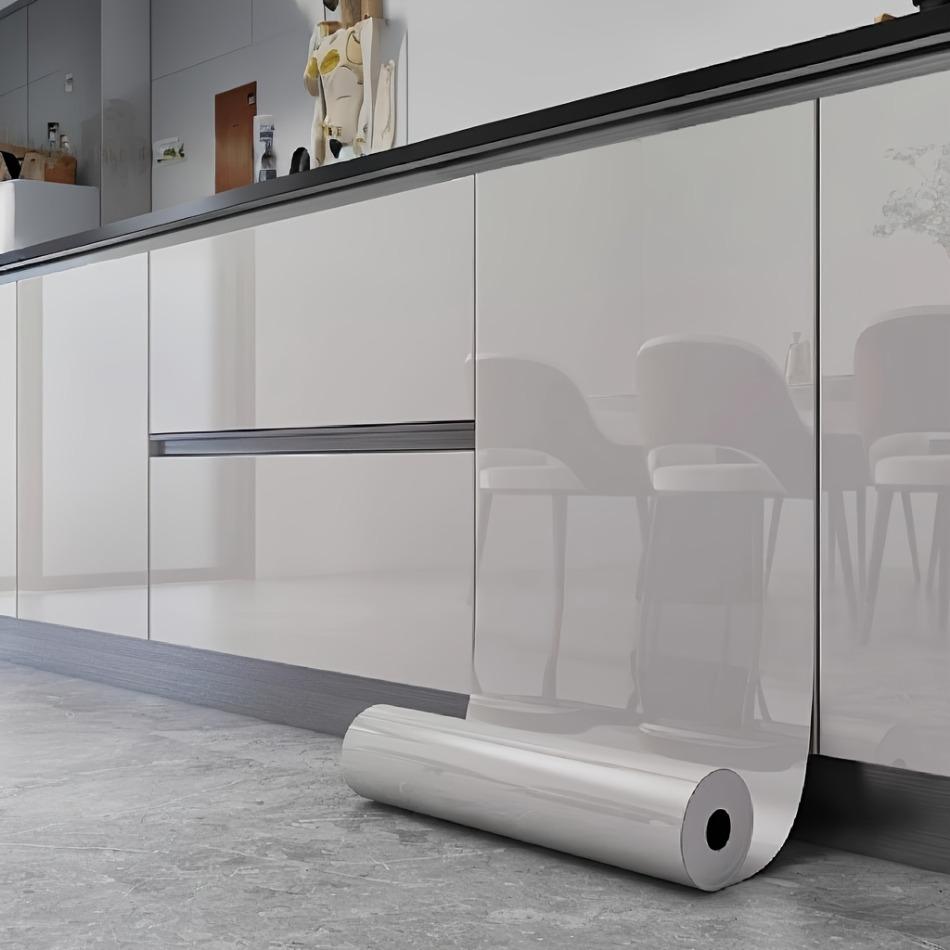 

Glossy Pearl White Renovation Stickers PVC Self-Adhesive Waterproof Glass Wallpaper Home Decor Cupboard Refurbish Wallpaper 60CMX300CM