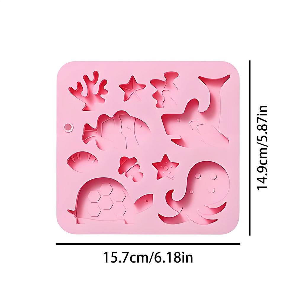 10 Cavity Silicone Chocolate Mold Baking Moulds Sea Animal Themed Silicone Candy Molds For Gummy, I Ce Cube, Cake Decorating