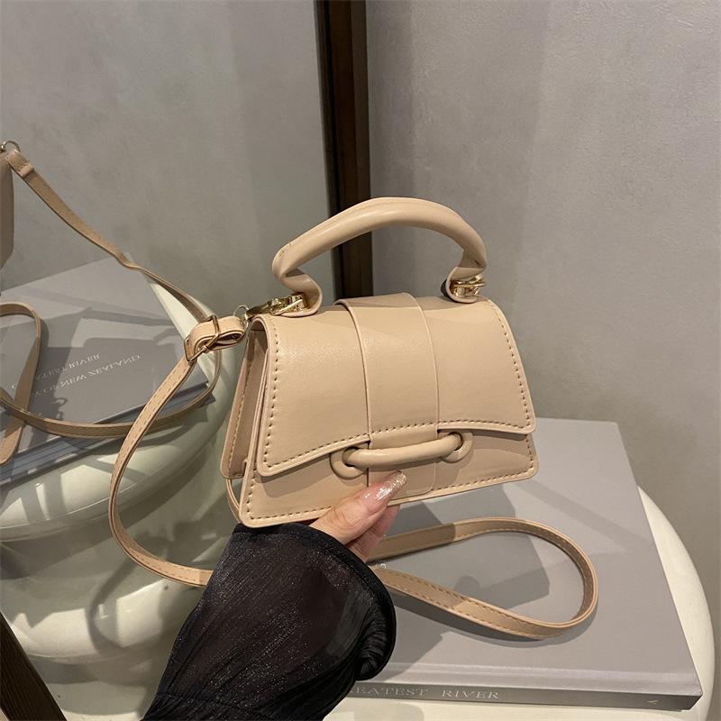 2025 summer new simple solid color popular handbag bag women's foreign style casual fashion shoulder messenger small square bag