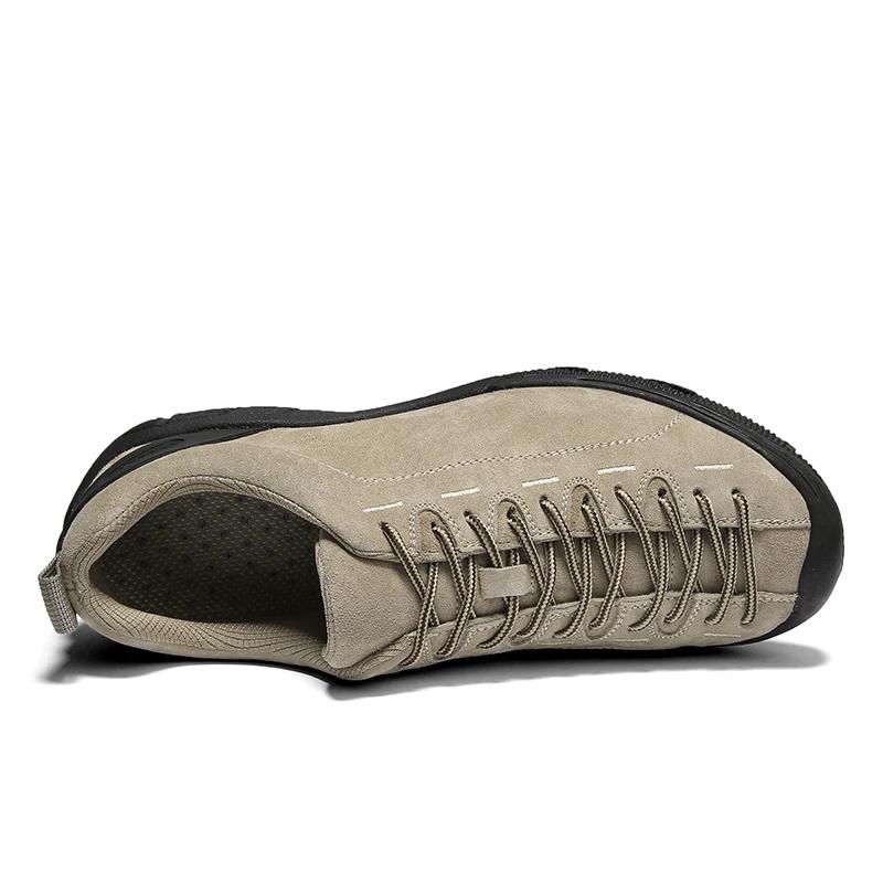 High Quality Mens Hiking Shoes Outdoor Low Ankle Hunting Trekking Sneakers Plus Size Suede Leather Men Tourism Travel Shoes
