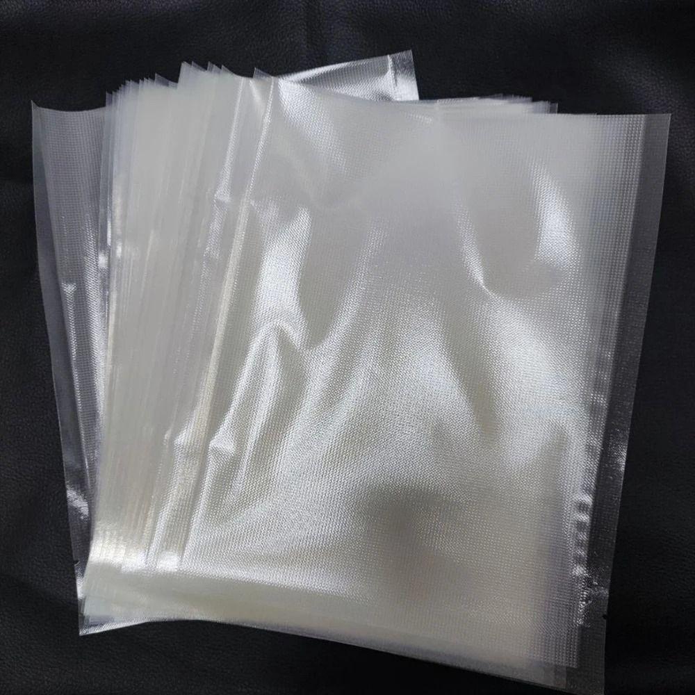 20Pcs Portable Clear Embossed Vacuum Bags Heat Sealing Frozen Heatable Food Saver Bags Vacuum Sealer Bag for Vac Storage
