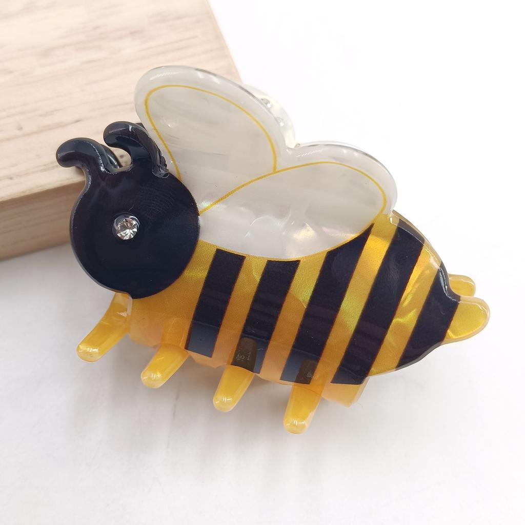 cartoon small cute acrylic back-to-school season Bee, apple and calculator style hairpin, small hair claw