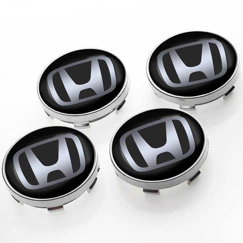 fxsh5 4pcs 60mm Car Wheel Center Hub Center Cap Rim Hub Dustproof Cover Emblemem For Honda Accord CRV HRV City Odyssey Accessories