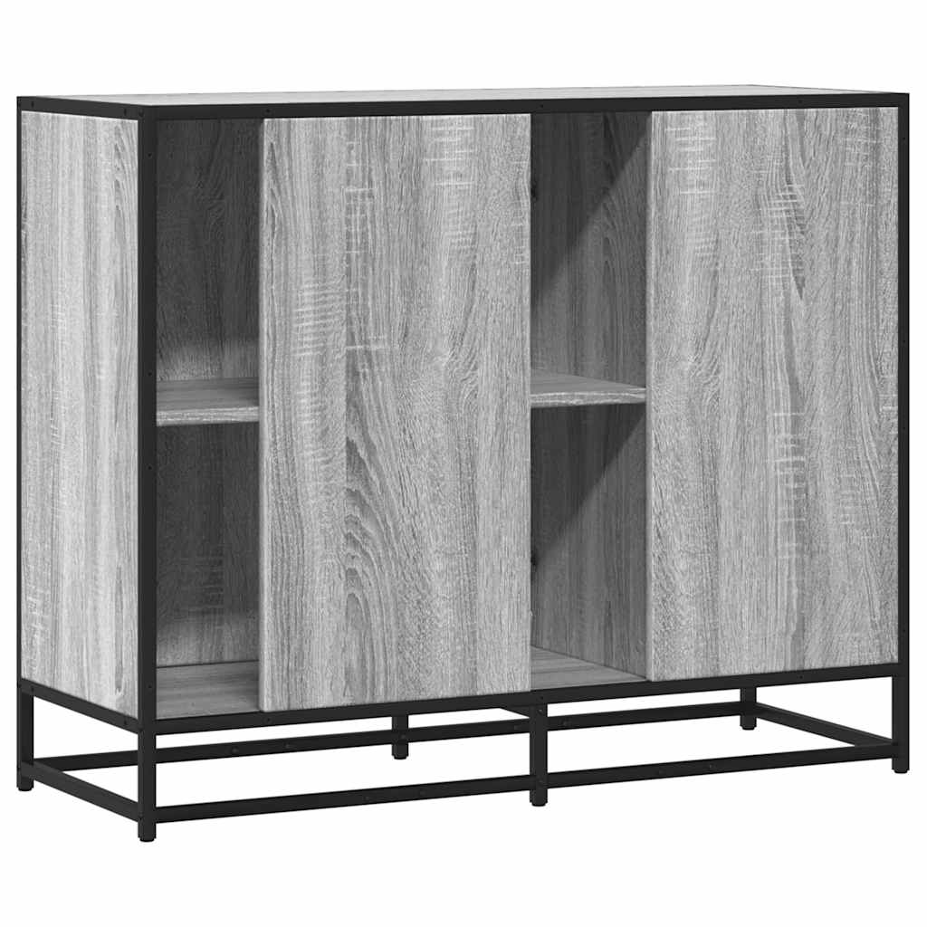Vidaxl Szafka, Szary Dąb Sonoma, 92X35X76 Cm, Materiał Drewnopochodny