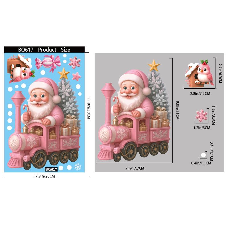 

Cartoon Christmas Decoration Window Wall Stickers One Size
