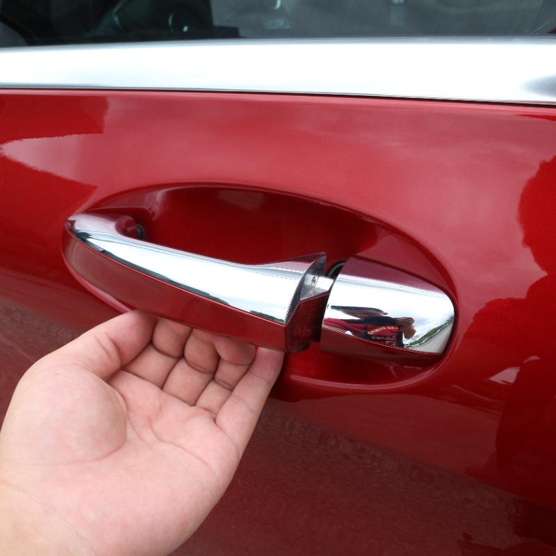For Mercedes Benz A B C E Class W177 V177 W247 W213 X253 W205 2016-22 ABS Carbon Fiber Car ABS Chrome Door Handle Cover Trim LHD