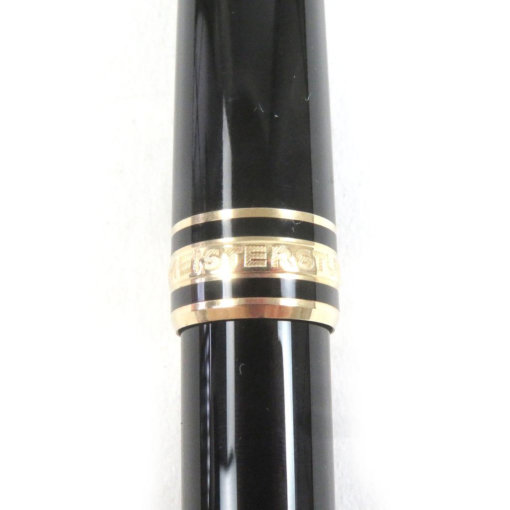 Great MONTBLANC fountain pen Meisterstck Classic Cap type Black gold 14K mens Used