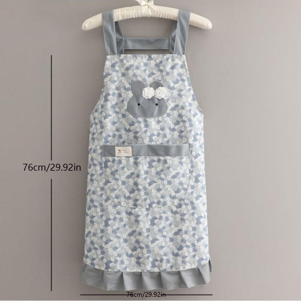 Floral Style Kitchen Cooking Apron Stain-proof Catering Waist Apron Household Work Apron Adult