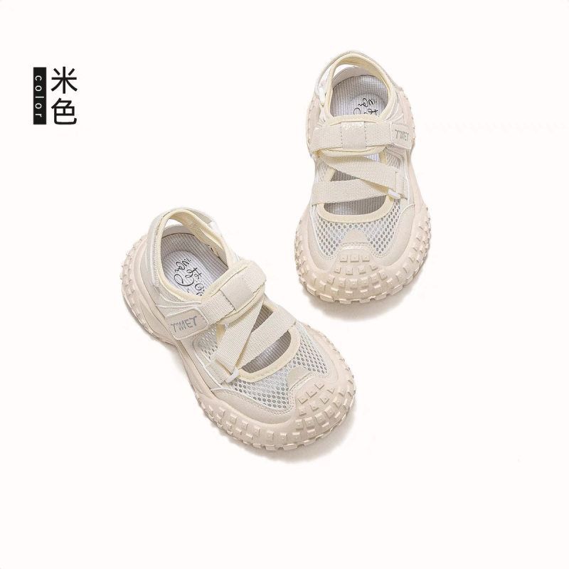 Girls Sports Sandals Summer 2025 New Children's Shoes Breathable Casual Net Shoes Girl Baby Bag Head Sandals Tide