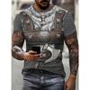T-shirt Grafica Cavaliere Medievale Stampata in 3D da Uomo Elegante Girocollo Manica Corta Magliette con Motivo Originale Magliette Cosplay da Uomo