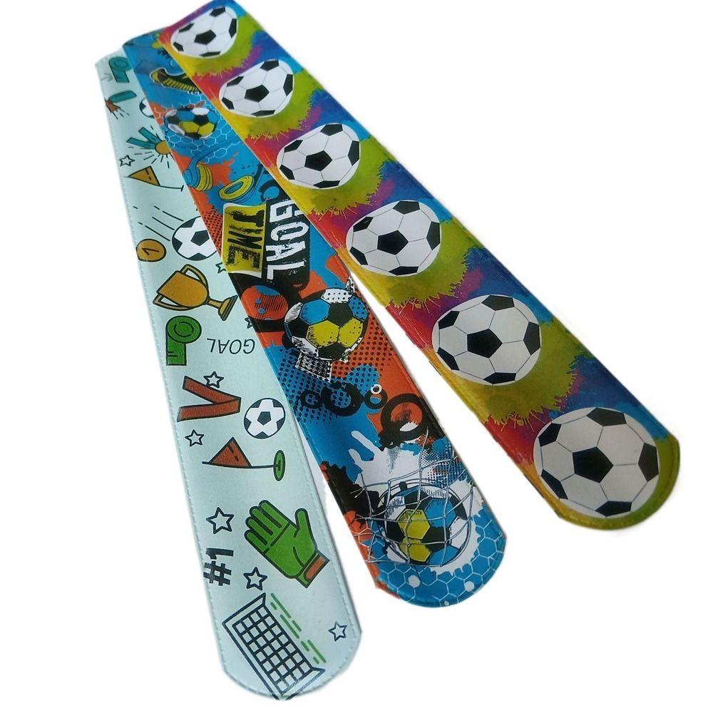 12PCS Snap Wrap Snap Bracelets Wristband Decoration Child Slap Band Football Clap Circle  Birthday